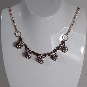 Necklace Silver Rhinestone Delicate